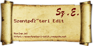 Szentpéteri Edit névjegykártya