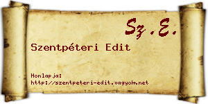 Szentpéteri Edit névjegykártya